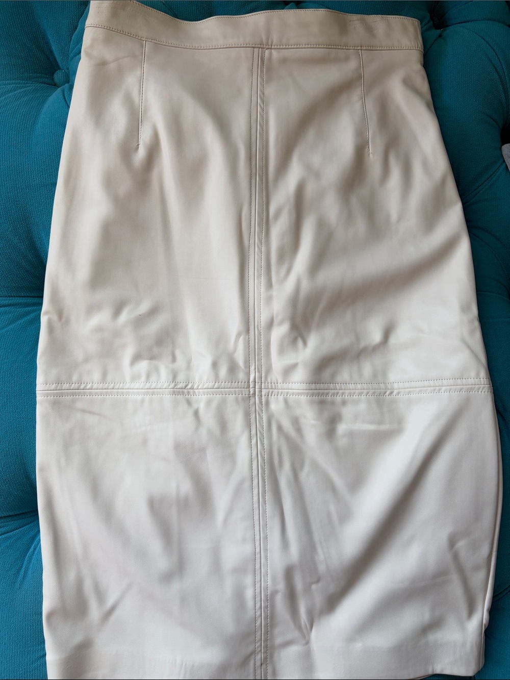 H&M Cream Pencil Skirt with Panel Seam Detailing